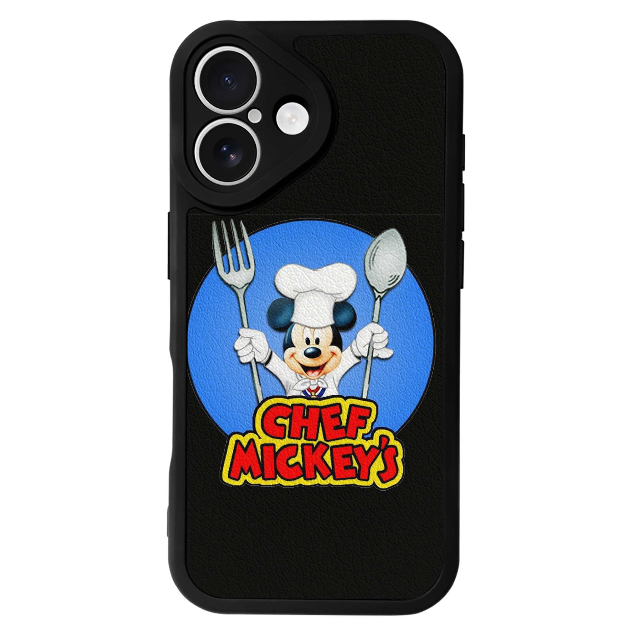 （画像用） ミッキーマウス Mickey Mouse 【iPhone 16シリーズ対応】シリコンスマホケース（レザー調） 材質：シリコン